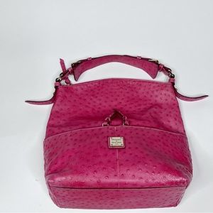 Dooney & Bourke Vintage Bayou large Ostrich Embossed genuine leather Hobo bag